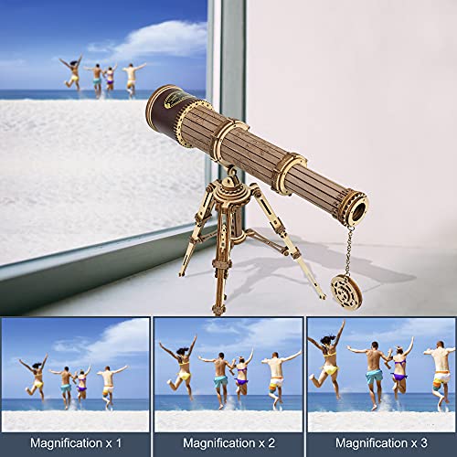 ROKR 3D Wooden Puzzles Monocular Telescope Model Building DIY Science Kit Birthday Gift for Adults and Teens Cool Display Item - Image 5