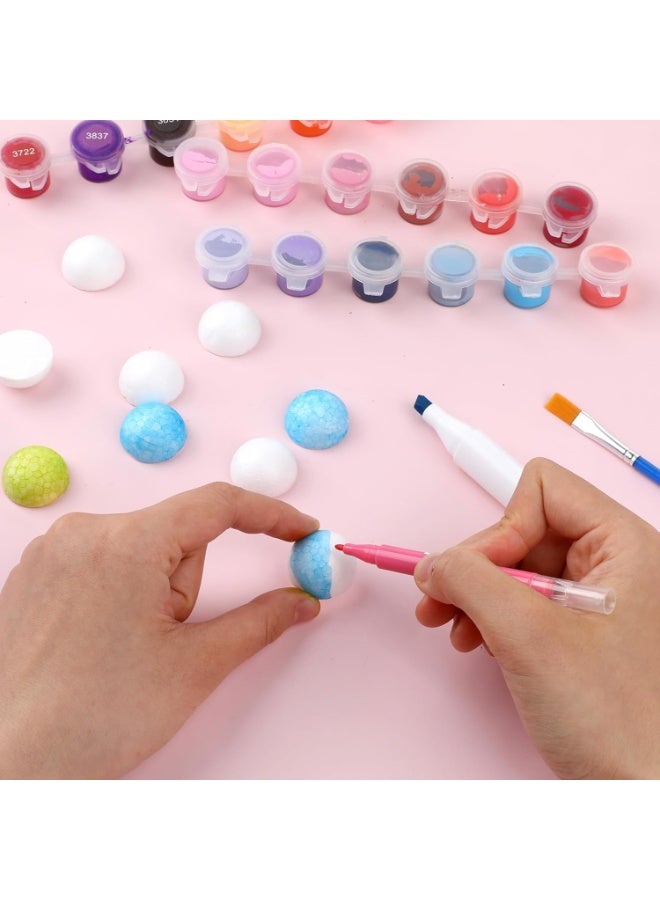 SYOSI Foam Balls for Crafts, Polystyrene Craft Balls, White Styrofoam Hemispheres for DIY Floral Arrangements, Christmas Ornaments, Home Decor Projects, 2 Inch Diameter Half Round Foam Spheres (24-Pack) - Image 2