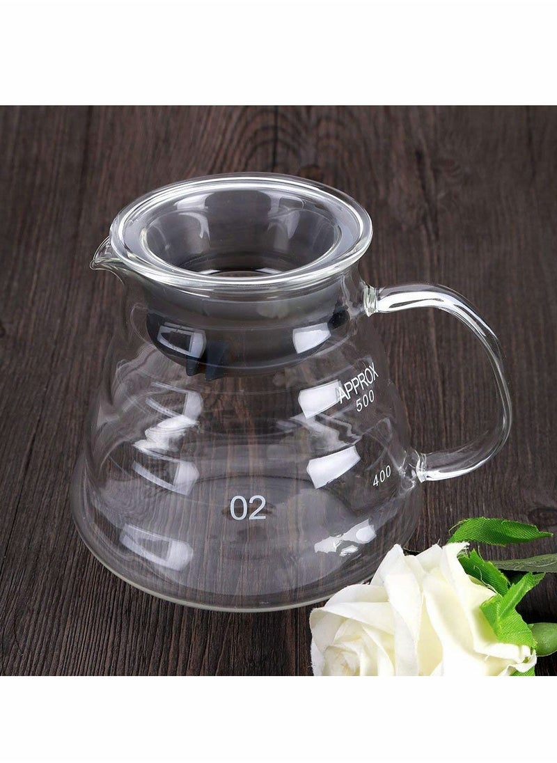 KASTWAVE - Glass Coffee Kettle, Thickened Heat Resistant Glass, Glass Hand Coffee Pot, Cloud Pot Filter Cup Filter Sharing Pot Household Coffee Pot, Coffee Pitcher (500ML) - Image 1