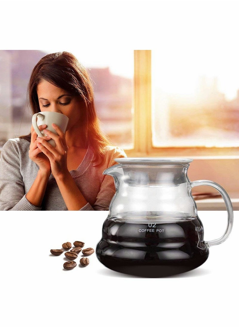 KASTWAVE - Glass Coffee Kettle, Thickened Heat Resistant Glass, Glass Hand Coffee Pot, Cloud Pot Filter Cup Filter Sharing Pot Household Coffee Pot, Coffee Pitcher (500ML) - Image 1