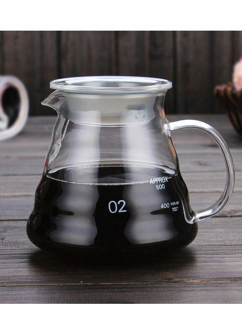 KASTWAVE - Glass Coffee Kettle, Thickened Heat Resistant Glass, Glass Hand Coffee Pot, Cloud Pot Filter Cup Filter Sharing Pot Household Coffee Pot, Coffee Pitcher (500ML) - Image 1