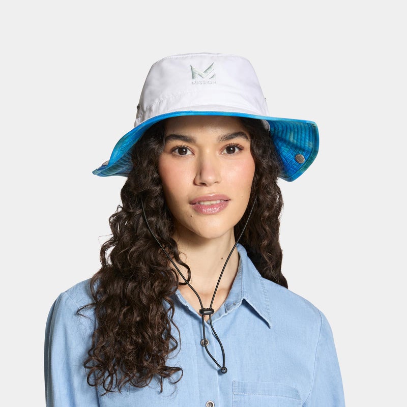 MISSION Cooling UPF Bucket Hat - Unisex Sun Hat for Hiking, Golfing & Fishing - Sweat & Water Activated Technology, Turn Light Gray - Image 4