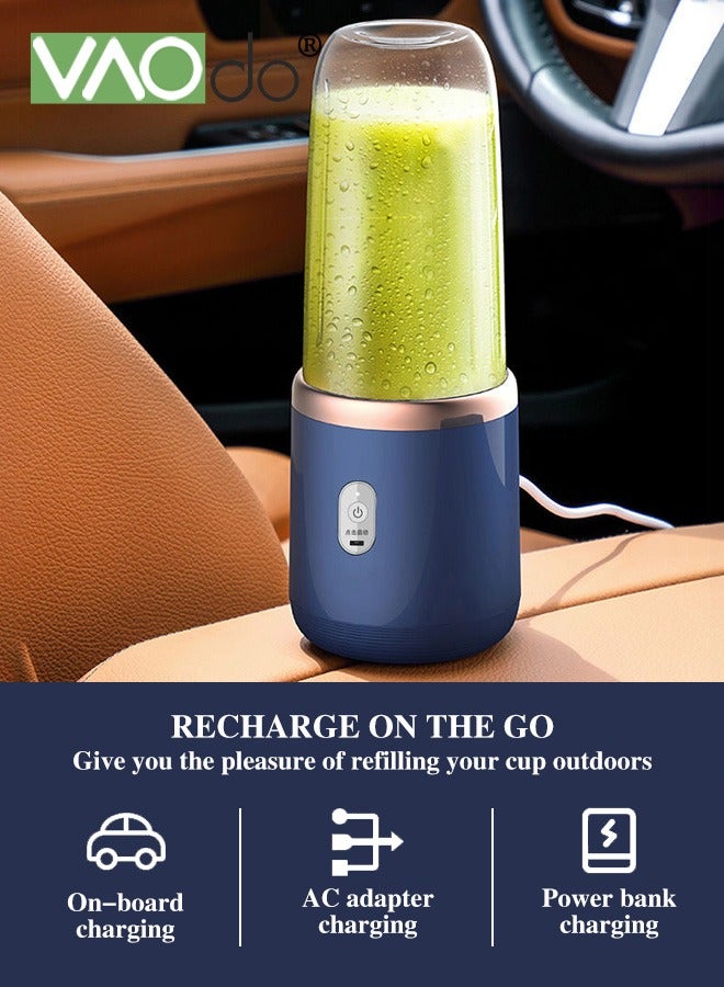 VAOdo Portable Mini Blender, Electric Hand Blender, Single-Serve Blender with 304 Stainless Steel Blades, Back to School Personal Mixer for Travel Sports Kitchen - Image 5