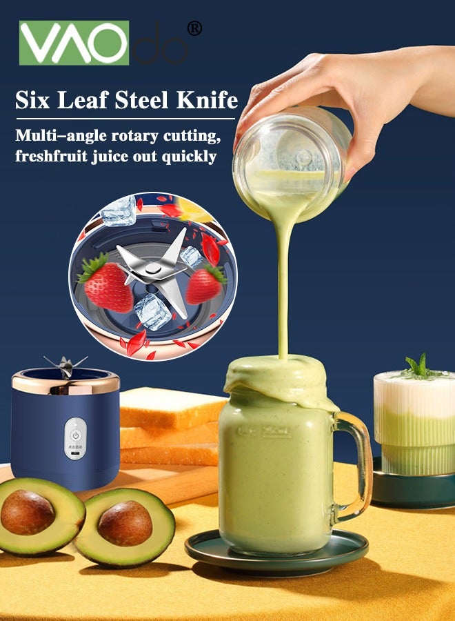 VAOdo Portable Mini Blender, Electric Hand Blender, Single-Serve Blender with 304 Stainless Steel Blades, Back to School Personal Mixer for Travel Sports Kitchen - Image 4