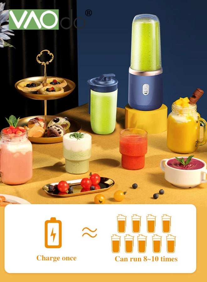 VAOdo Portable Mini Blender, Electric Hand Blender, Single-Serve Blender with 304 Stainless Steel Blades, Back to School Personal Mixer for Travel Sports Kitchen - Image 2