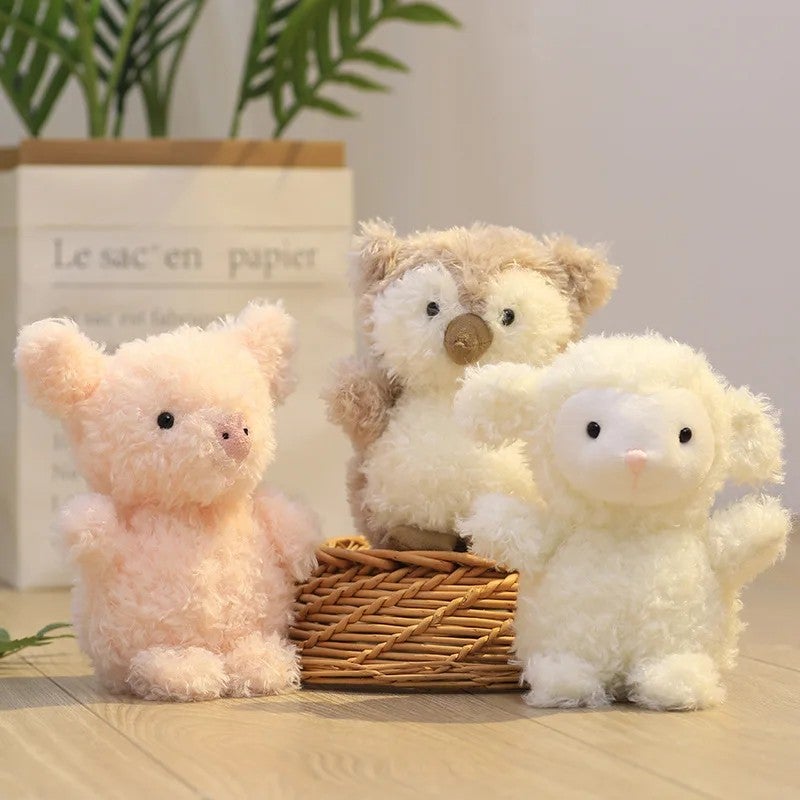 Y&D 20 cm Curly Teddy Fur Animal Bunny Sheep Pig Duck Owl Dof Fox Bear Plush Toys Furry Stuffed Doll Plushie Peluche De Animales - Image 3