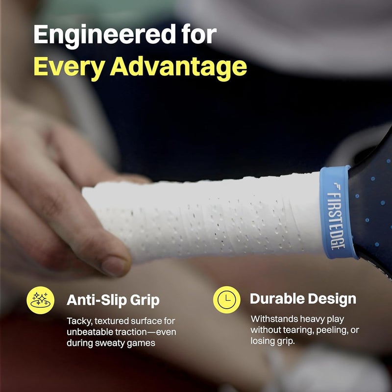 FIRSTEDGE Zeroslip Universal Overgrips - Suitable for Pickleball, Padel, Tennis, Badminton & Squash (Pack of 3) - Image 2
