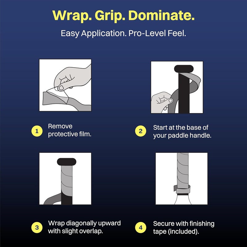 FIRSTEDGE Zeroslip Universal Overgrips - Suitable for Pickleball, Padel, Tennis, Badminton & Squash (Pack of 3) - Image 5