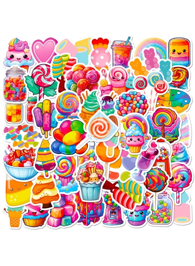 NIBEMINENT 50 Pcs Colorful Candies Deco Kit Waterproof Stickers, High Definition Printing Bright Colors, Suitable for Laptop Skateboard Luggage Water Bottle Guitar DIY - Image 2