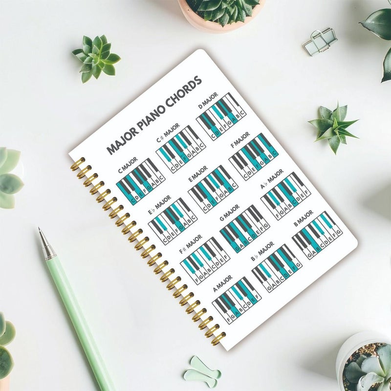 White Lined Spiral Notebook for Piano Chords 5.5x8.3 Inch 50 Pages - Image 5