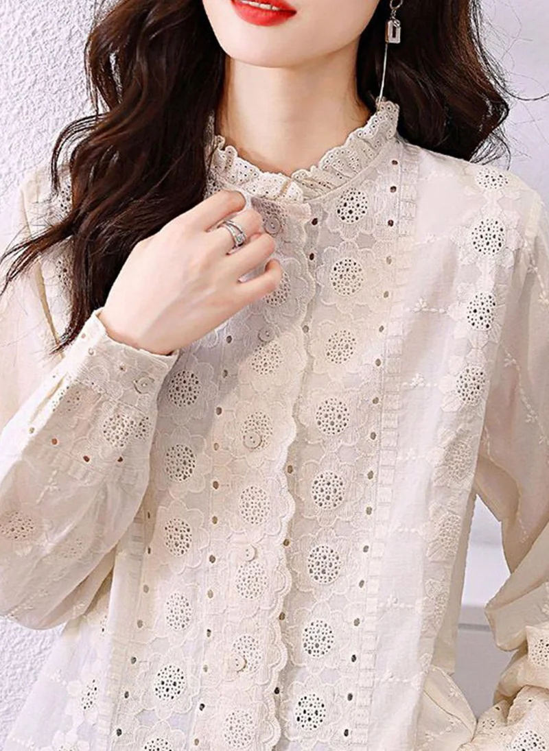 YUNIQEE Peach High Neck Long Sleeves Solid Top