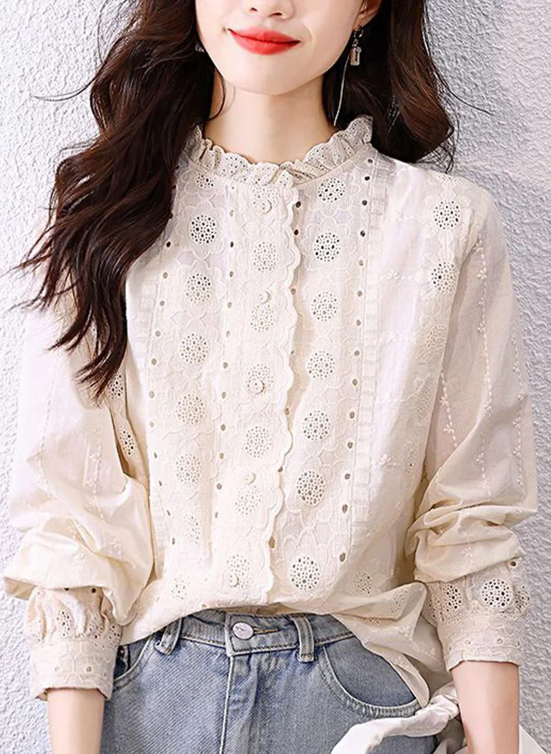 YUNIQEE Peach High Neck Long Sleeves Solid Top