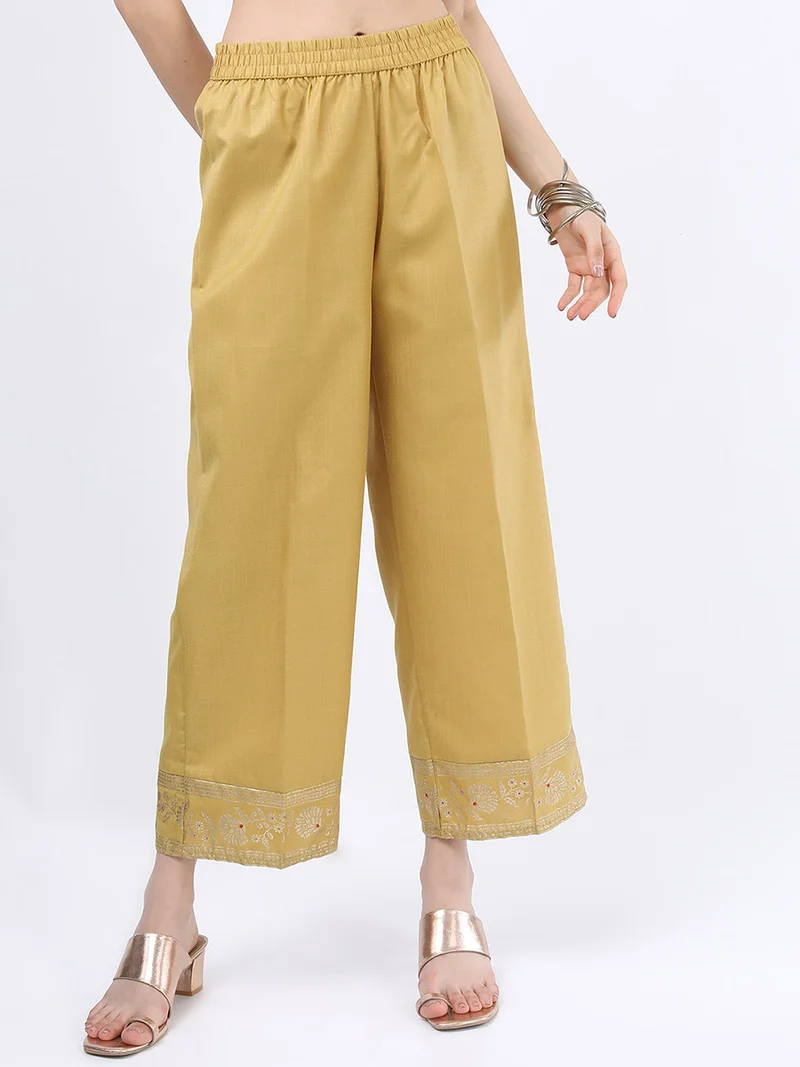 Ketch Pack of 3 - Foil Print Kurta, Palazzos & Dupatta by Styli