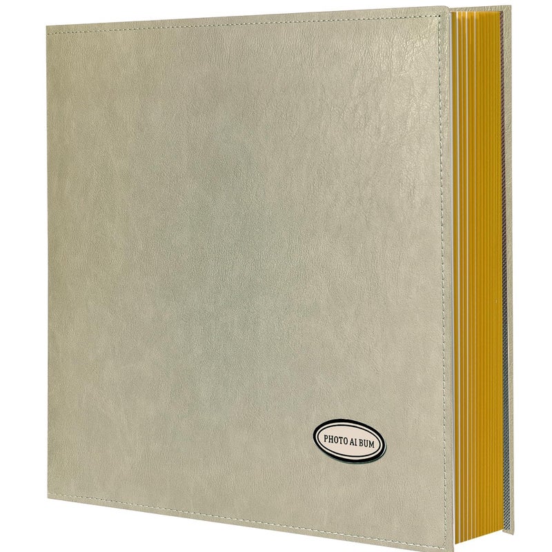 Zoview Self-Adhesive Photo Album, Dust-free, glue free and waterproof Scrapbook Album, Family album, Leather Cover, Hand Made DIY Albums Holds 3x5, 4x6, 5x7, 6x8,8x10 photos (Oatmeal, Large) - Image 1