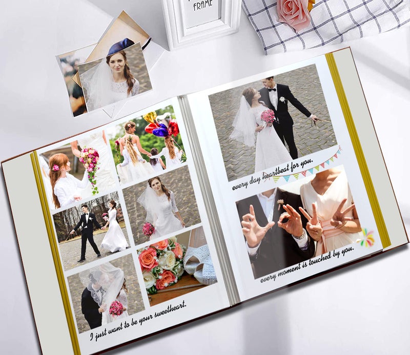 Zoview Self-Adhesive Photo Album, Dust-free, glue free and waterproof Scrapbook Album, Family album, Leather Cover, Hand Made DIY Albums Holds 3x5, 4x6, 5x7, 6x8,8x10 photos (Oatmeal, Large) - Image 3