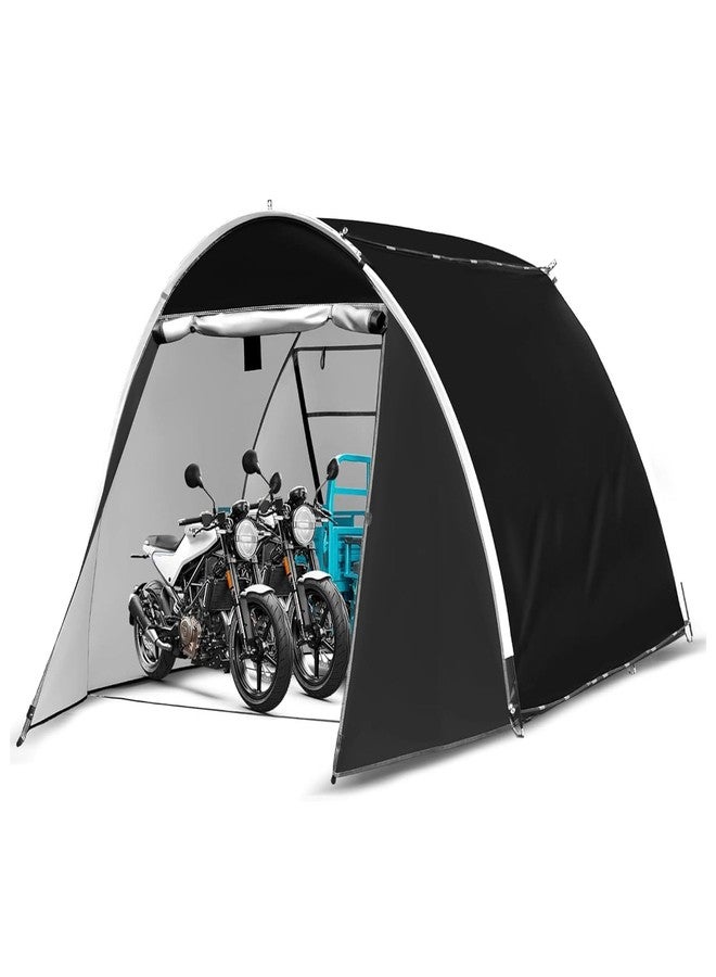 MAIZOA Bike Storage Shed Tent, 98.4 x 82.7 x 65 in,Outdoor Portable Bike Storage, 210D Oxford Fabric PU4000 Waterproof, 2 Rolling Doors, Store 4~8 Bikes, Motorcycles or Large Motorcycles, Without Floor - Image 1