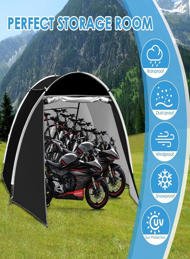 MAIZOA Bike Storage Shed Tent, 98.4 x 82.7 x 65 in,Outdoor Portable Bike Storage, 210D Oxford Fabric PU4000 Waterproof, 2 Rolling Doors, Store 4~8 Bikes, Motorcycles or Large Motorcycles, Without Floor - Image 4