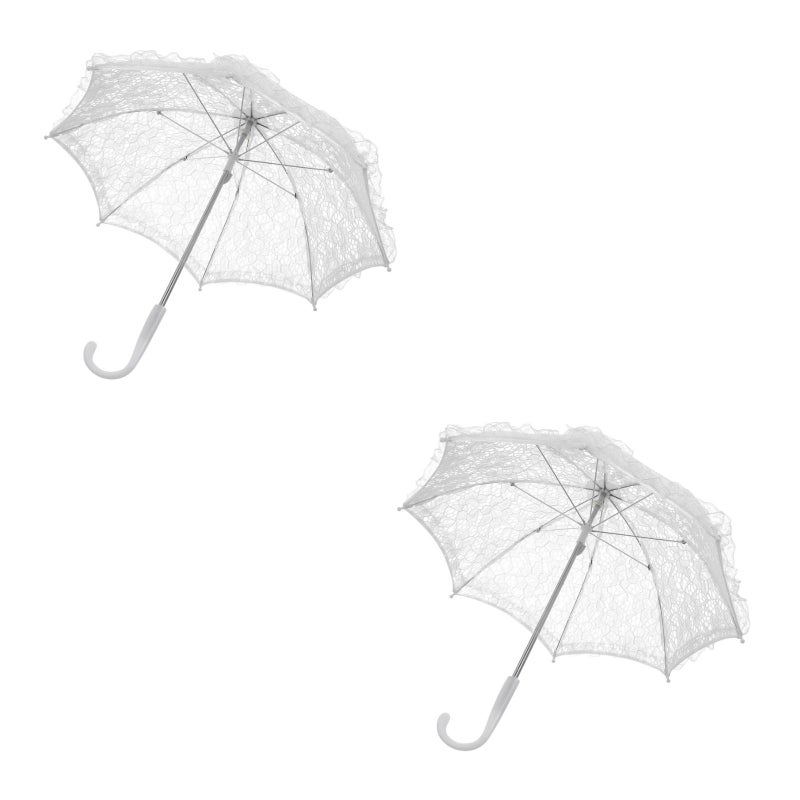 2pcs Lace Umbrella Scene Props Lace Parasol Umbrella for Wedding Stage Performance Photography - Image 3
