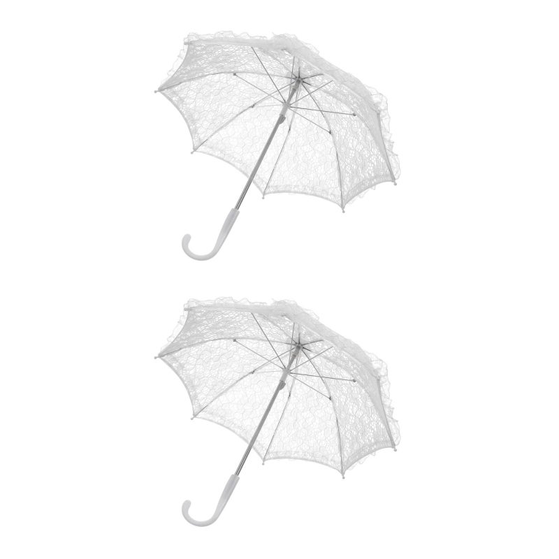 2pcs Lace Umbrella Scene Props Lace Parasol Umbrella for Wedding Stage Performance Photography - Image 4
