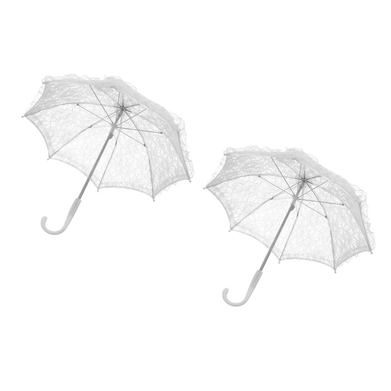 2pcs Lace Umbrella Scene Props Lace Parasol Umbrella for Wedding Stage Performance Photography - Image 5