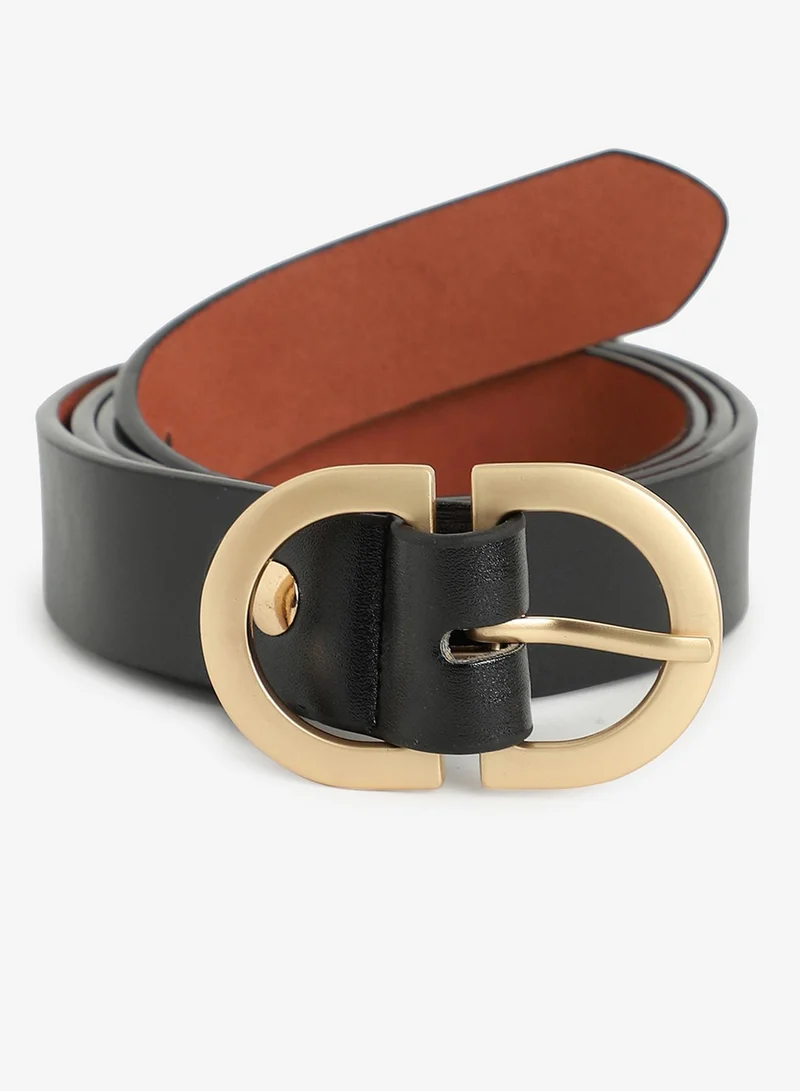 Haute Sauce  Black Solid Waist Belt  | Best Price UAE