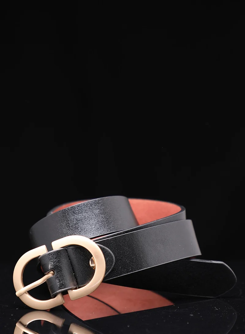 Haute Sauce  Black Solid Waist Belt  | Best Price UAE