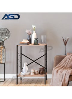 AGD 3 Layer Wall Table, Coffee Table with Storage Shelves for Living Room, Entryway, Sofa, Foyer (Brown)  - Image 1
