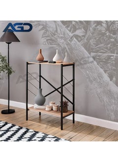 AGD 3 Layer Wall Table, Coffee Table with Storage Shelves for Living Room, Entryway, Sofa, Foyer (Brown)  - Image 4