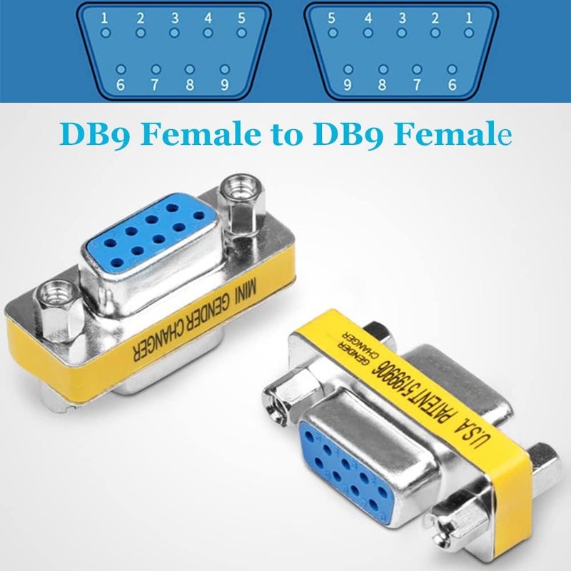Warmstor 6-Pack 9Pin RS232 Serial Cable DB9 Female to Female Mini Gender Changer Adapter Coupler Connector - Image 4