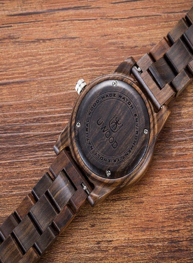 LeeEv Wooden Watches Uwood Series 40 mm Unisex Natural Handmade Wood Watch with Gift Box & Band Adjustable - Image 5