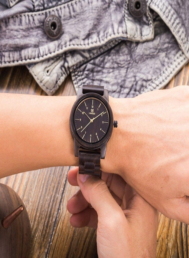 LeeEv Wooden Watches Uwood Series 40 mm Unisex Natural Handmade Wood Watch with Gift Box & Band Adjustable - Image 3