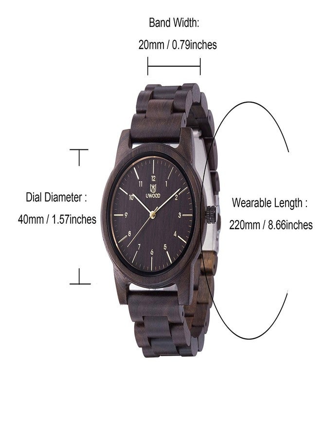 LeeEv Wooden Watches Uwood Series 40 mm Unisex Natural Handmade Wood Watch with Gift Box & Band Adjustable - Image 4