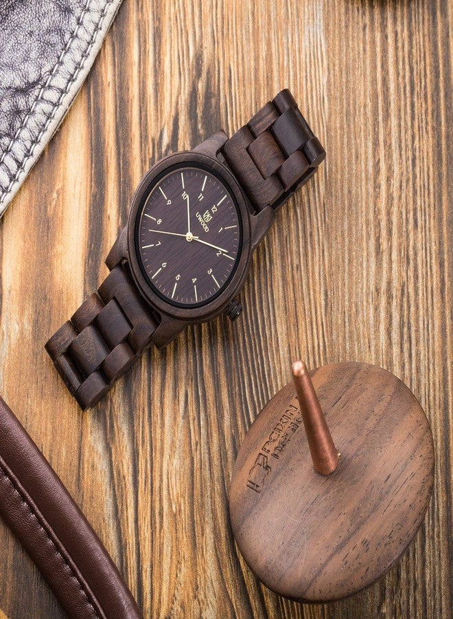 LeeEv Wooden Watches Uwood Series 40 mm Unisex Natural Handmade Wood Watch with Gift Box & Band Adjustable - Image 2