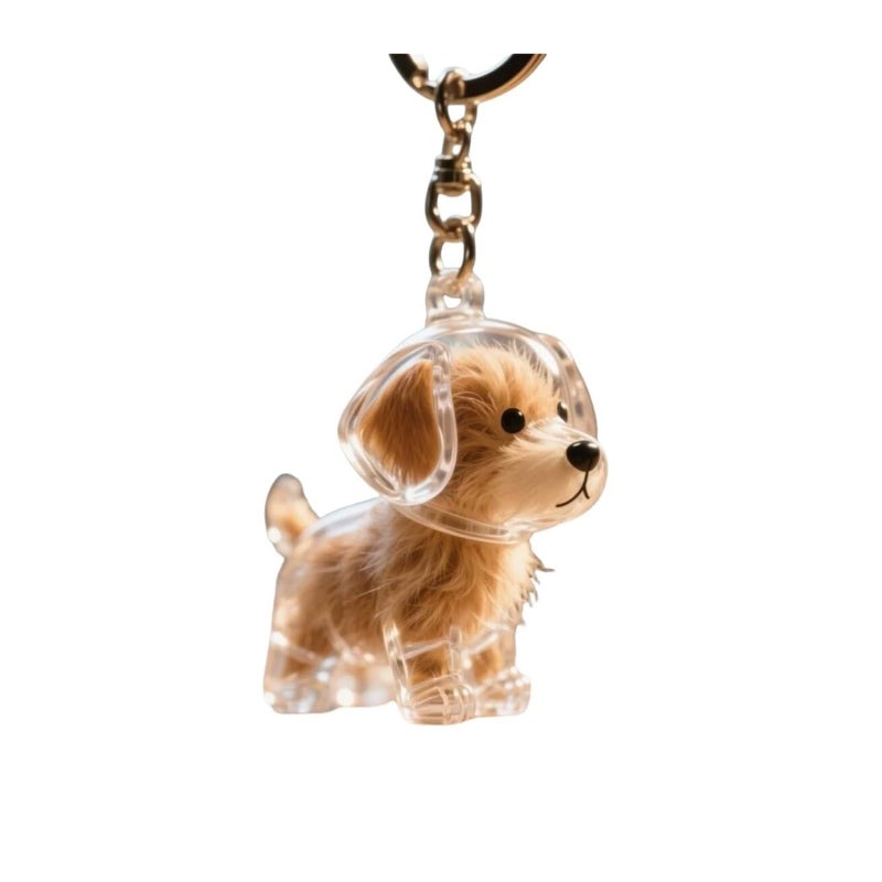 EPMANN Dog Hair Collector Keychain Charm Memorial Storage Box, Transparent Bottle for Pet Hairs Keychain, Pets Fur Keepsake Keyring for Collecting Hair, Portable Pet Memory Capsule(2) - Image 1