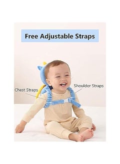 HOOKOR Durku Baby Head Protector,Toddler Baby Head Protection Cushion Backpack,Adjustable Infant Support Head Pillows Soft Baby Nursery Pillows for Crawling & Walking (Blue Dinosaur)  - Image 4