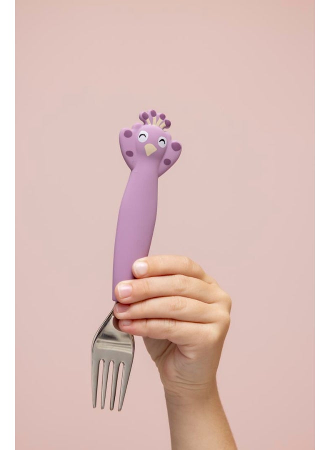 Trixie Stainless Steel Cutlery Set With Silicone Handle - Mrs. Peacock - Image 2