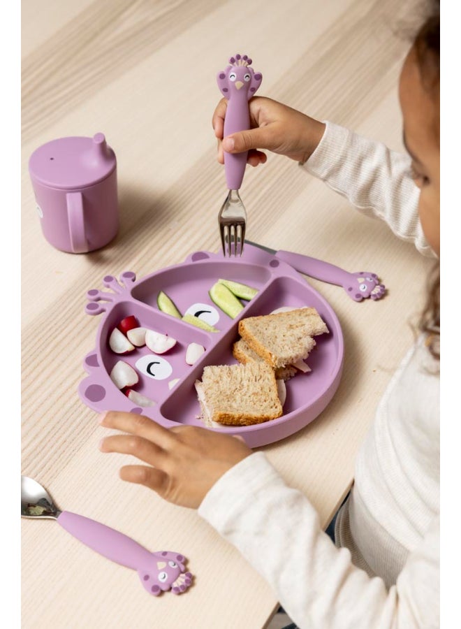 Trixie Stainless Steel Cutlery Set With Silicone Handle - Mrs. Peacock - Image 4