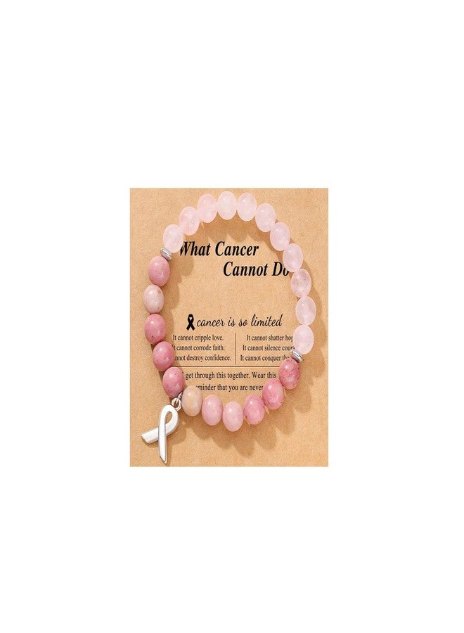 72ore Breast Cancer Bracelets for Women Breast Cancer Awareness Accessories Ribbon Charm Bracelet Healing Beaded Bracelets Inspirational Gifts - Image 2