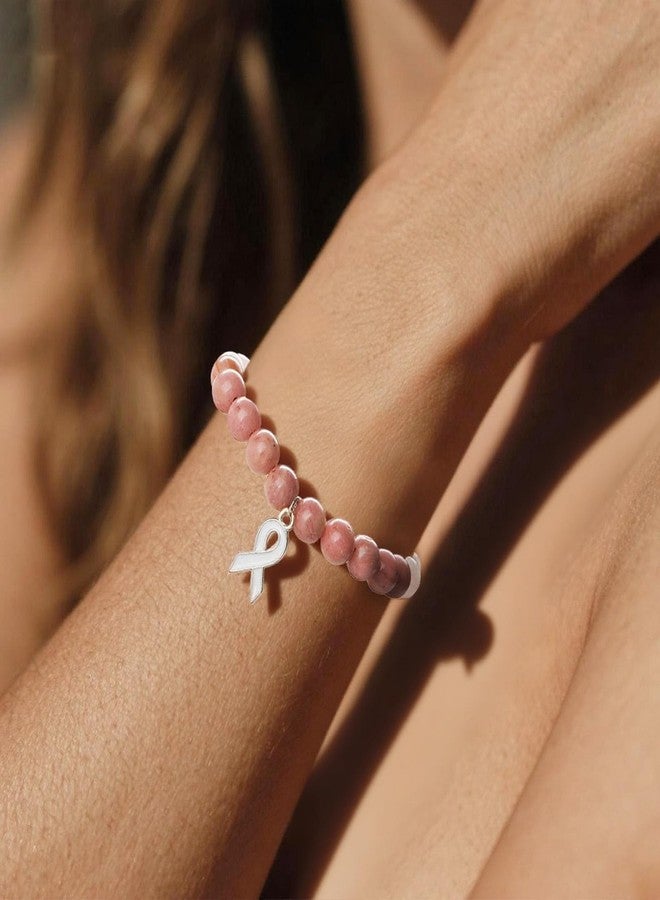 72ore Breast Cancer Bracelets for Women Breast Cancer Awareness Accessories Ribbon Charm Bracelet Healing Beaded Bracelets Inspirational Gifts - Image 5
