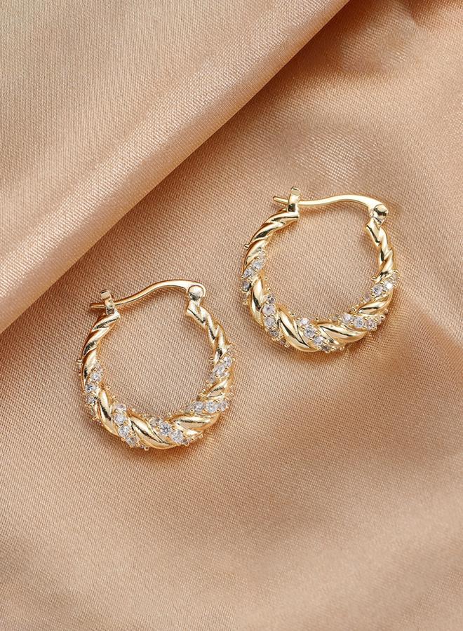 Take Two Contrast Rhinestone Embellished Hoop Earrings - Image 5