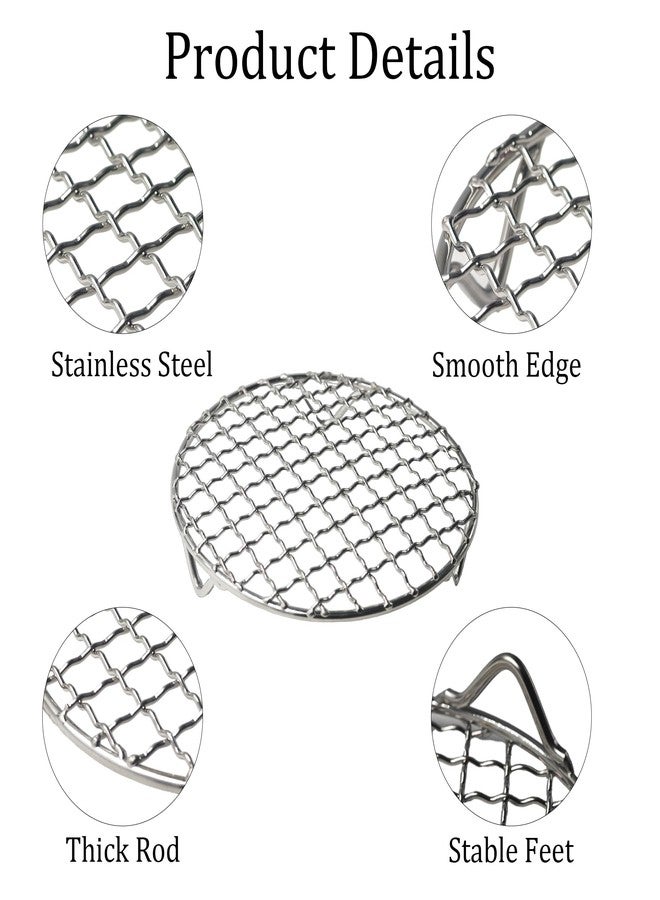 Virello 6 Inch Round Cooking Rack, Stainless Steel Wire Baking Rack with Stable Legs for Oven, Air Fryer, BBQ, Roasting, Cooling - Image 3