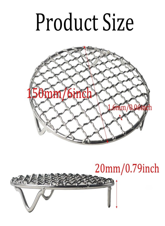 Virello 6 Inch Round Cooking Rack, Stainless Steel Wire Baking Rack with Stable Legs for Oven, Air Fryer, BBQ, Roasting, Cooling - Image 2