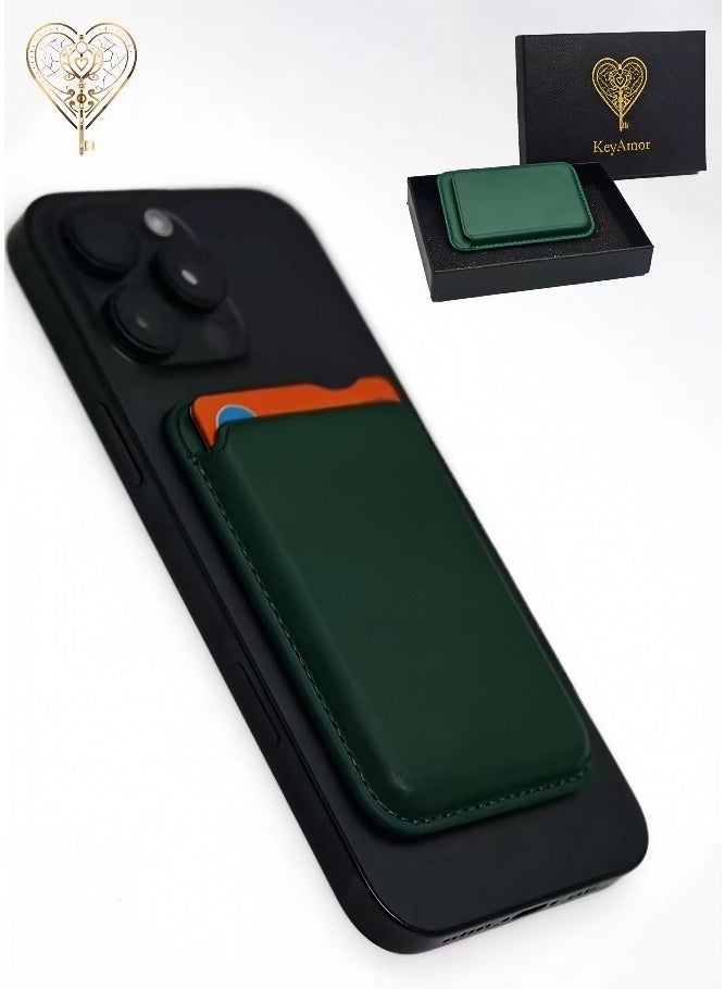 كيامور محفظة ماج سيف متوافقة مع آيفون 16 وآيفون 15 برو ماكس  حامل بطاقات ائتمان مغناطيسي آمن  جلد نباتي  محفظة بطاقات مغناطيسية متوافقة مع أجهزة آبل آيفون 16، 15، 14، 13، 12  تأتي مع علبة هدية - Image 1