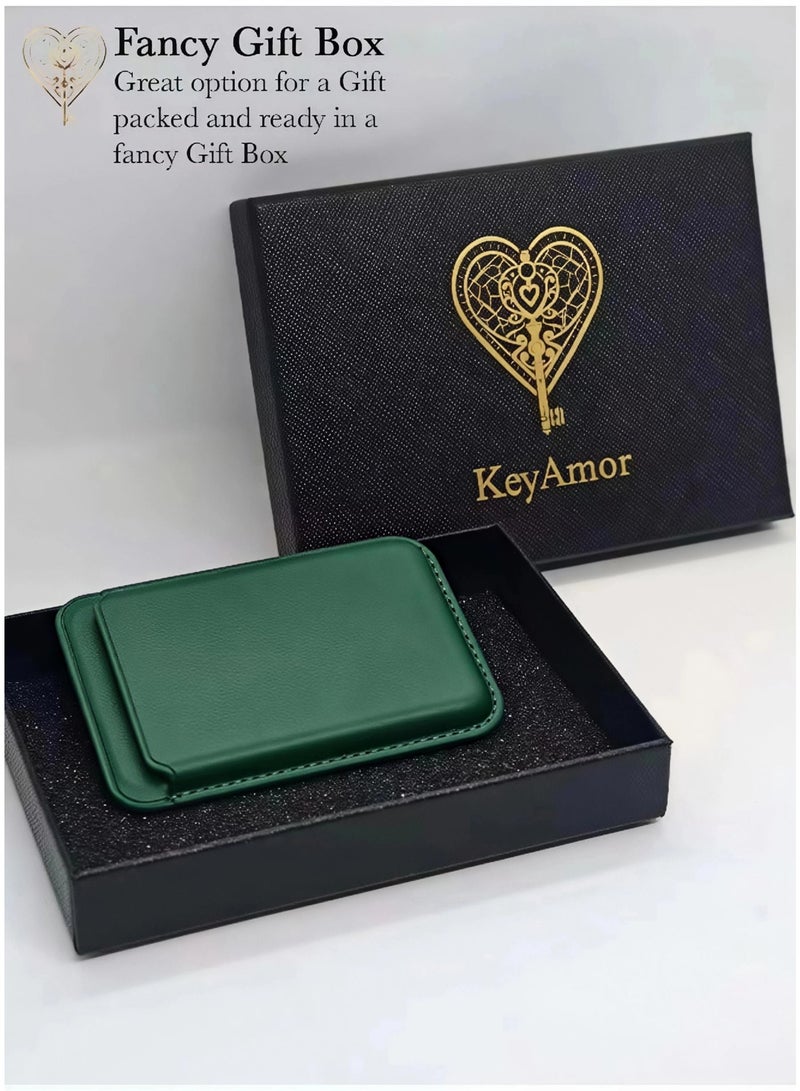 كيامور محفظة ماج سيف متوافقة مع آيفون 16 وآيفون 15 برو ماكس  حامل بطاقات ائتمان مغناطيسي آمن  جلد نباتي  محفظة بطاقات مغناطيسية متوافقة مع أجهزة آبل آيفون 16، 15، 14، 13، 12  تأتي مع علبة هدية - Image 3