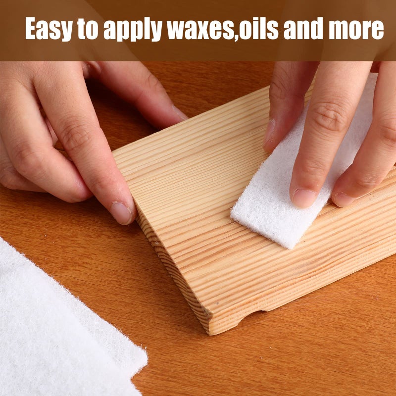 Hoolerry 40 Pcs Non Woven Pads Light Duty Scouring Pad Non Scratch Abrasive Hand Pads Multipurpose Scouring Sponge Multi Surface Scrubber Pads for Cleaning Polishing Home Workshop (White,4 x 6 Inch) - Image 5