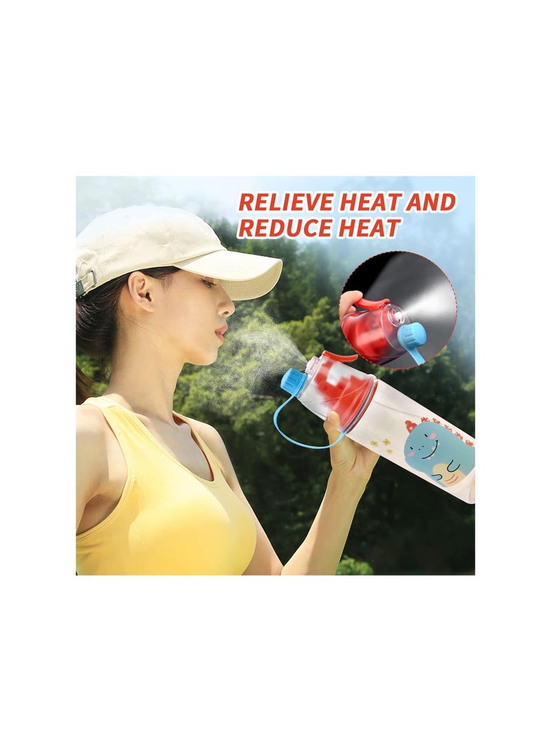 SYOSI 600ml Kids Spray Water Bottle, Leakproof & Graduated, Misting Drink Flask for Sports, BPA-Free Portable Hydration for Cycling, Hiking, Climbing, Fishing, Parties, Gym, Cooling & Refreshing - Image 2
