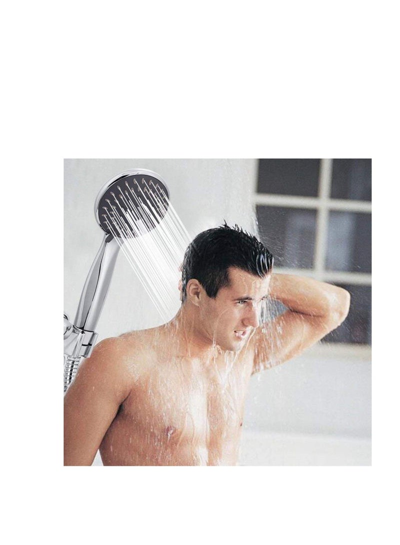 erorex 3Pcs Shower Head Set Detachable Adjustable Stainless Steel Sprayer Shattaf with Stretchable Hose Bracket - Image 3