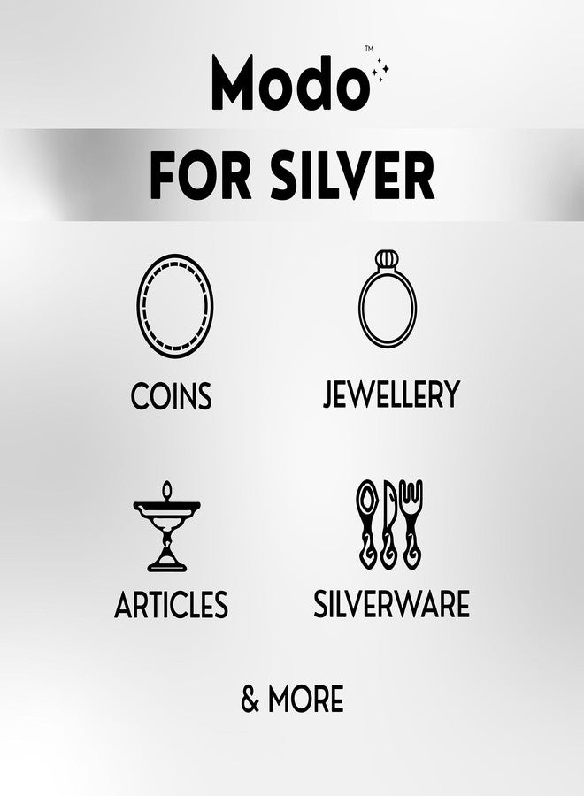 مودو مزيل البقع والتشويه الفوري للفضة من مودو، 300 مل | ينظف فورًا دون فقدان الفضة | مناسب لخواتم الفضة، والعملات المعدنية، والمجوهرات، والتماثيل، والخلاخيل، والقطع المطلية بالفضة، والفضة الإسترلينية | سهل الاستخدام - Image 4