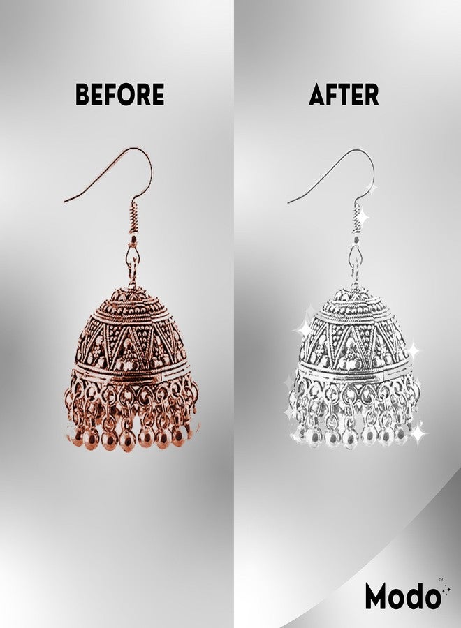 مودو مزيل البقع والتشويه الفوري للفضة من مودو، 300 مل | ينظف فورًا دون فقدان الفضة | مناسب لخواتم الفضة، والعملات المعدنية، والمجوهرات، والتماثيل، والخلاخيل، والقطع المطلية بالفضة، والفضة الإسترلينية | سهل الاستخدام - Image 5