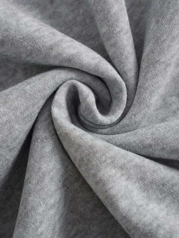 SXV STYLE Solid Plain Unisex Cotton Oversized Baggy Grey Sweatshirt - Image 4